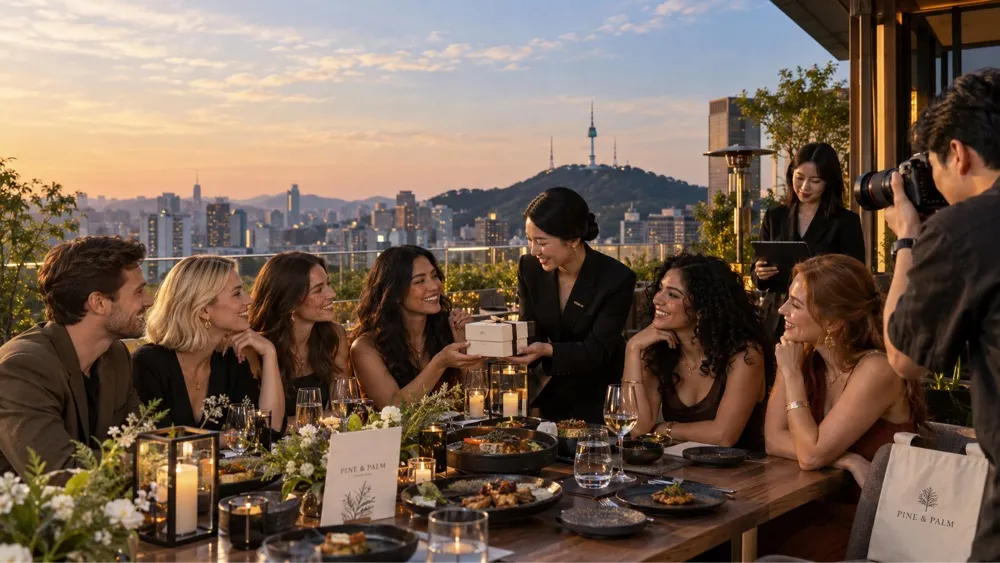 서울 루프탑에서 브랜드 디너를 함께하는 글로벌 크리에이터들